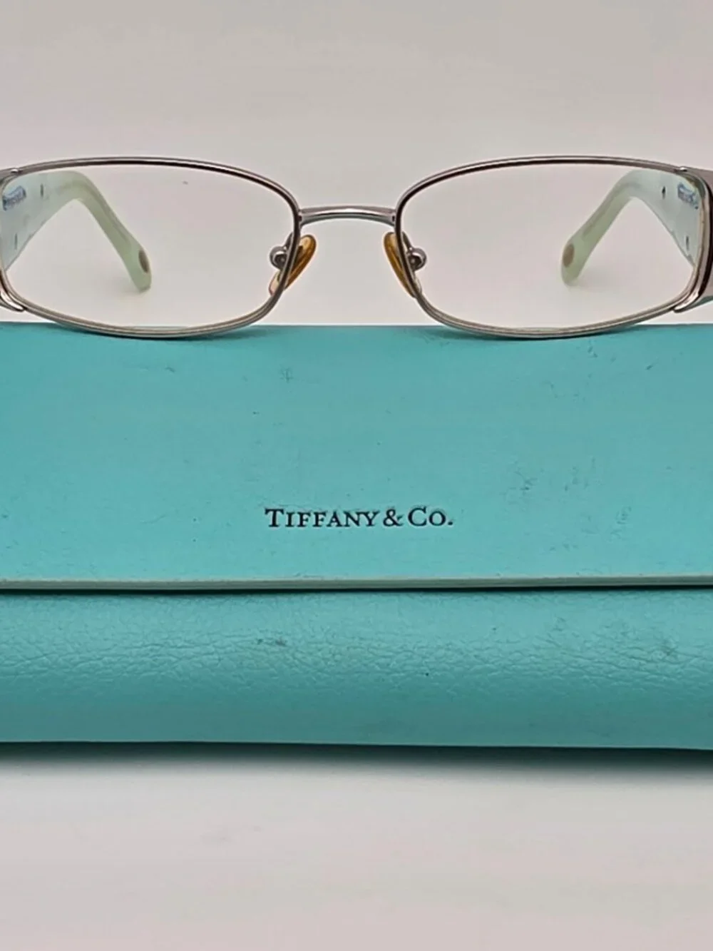 Tiffany & Co TF1020-B 6005 Silver Rhinestone Eyeglasses Frame w/ Case Italy 50mm